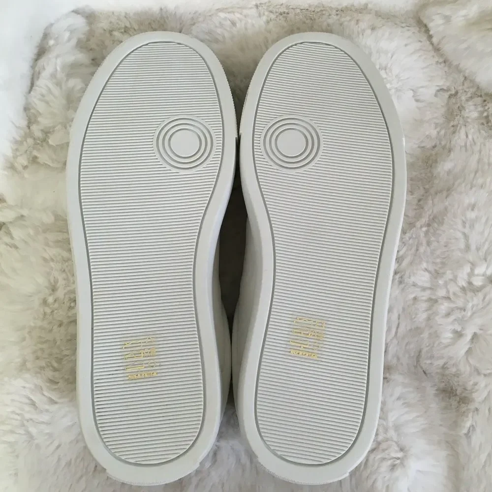 NEW ZADIG & VOLTAIRE White Leather Lightning Bolt Studded Sneakers Size 10